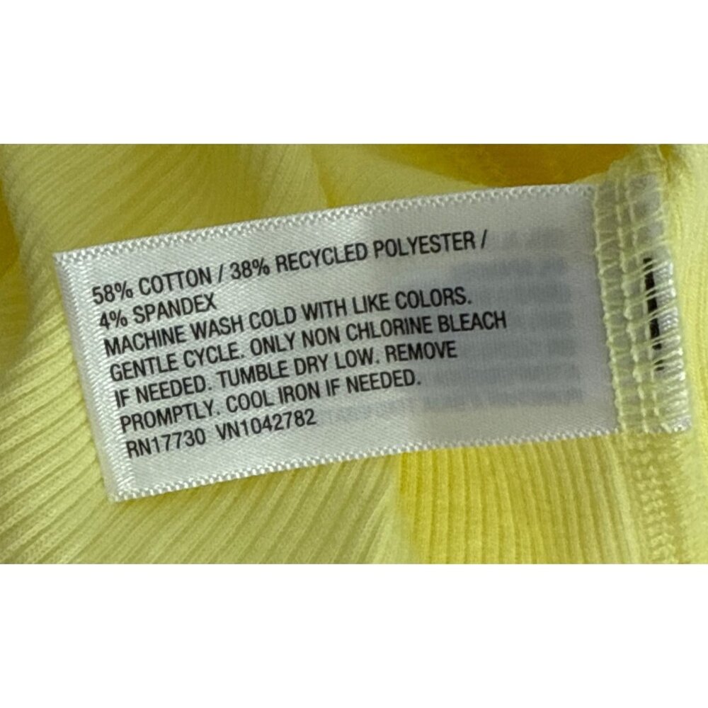 Wild Fable Yellow Ribbed Cropped Tank Top S Cotton/Polyester Blend New - Picture 6 of 6